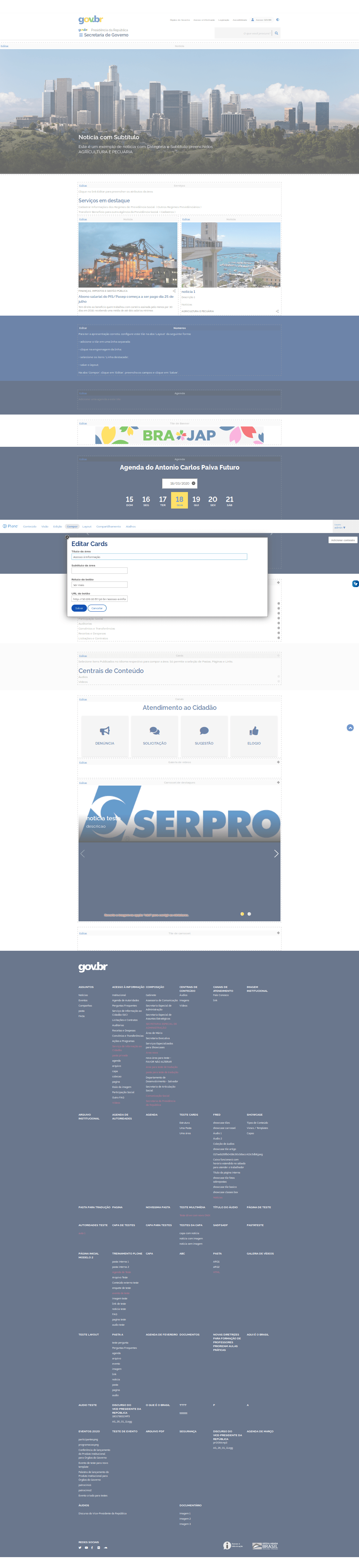Site Institucional gov.br - Adicionar área de cards