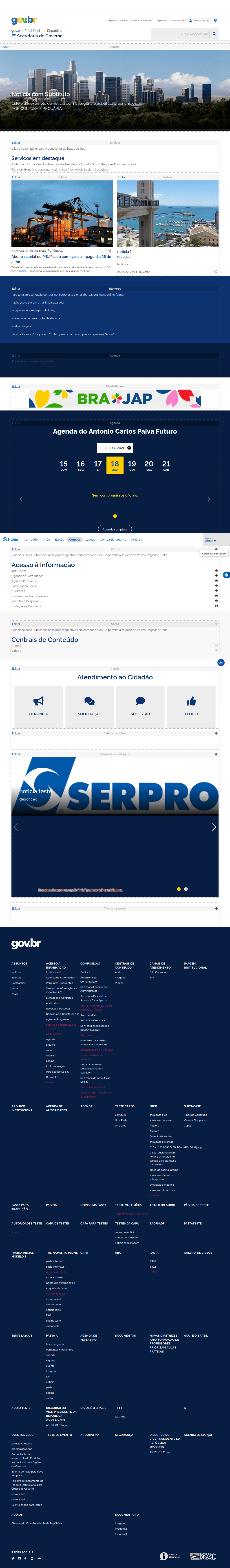 Site Institucional gov.br - Adicionar área de cards